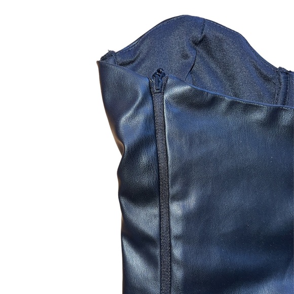 Zara Faux Leather Strapless Corset Top - Picture 3 of 4